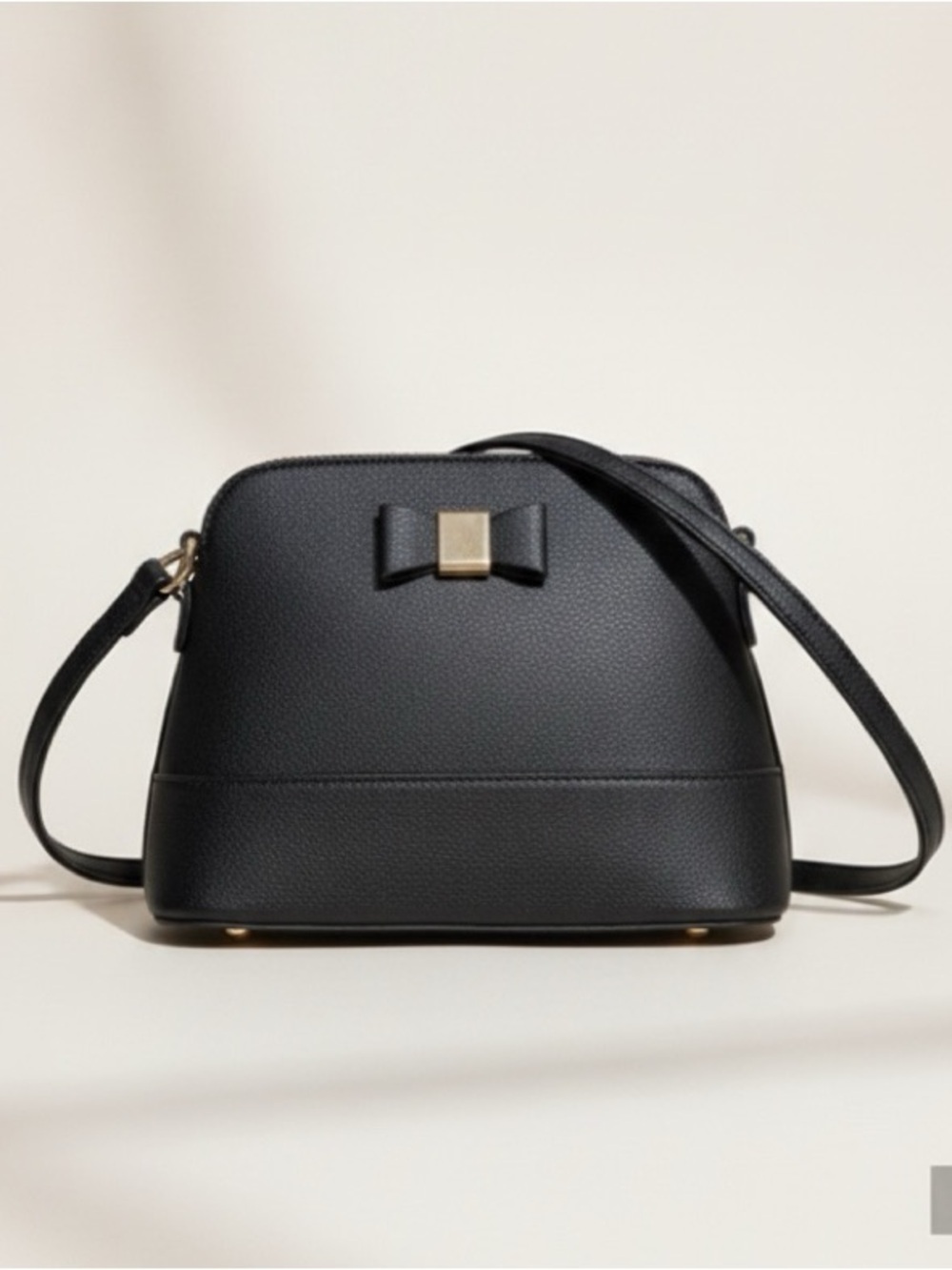 ISABELLE by Poppi Dome Bag Crossbody Shoulder Bow Detail Footed Base Black NWOT